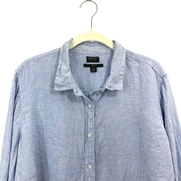 J. Crew Slim perfect shirt in Baird McNutt Irish linen Size 20 blue - Picture 2 of 5